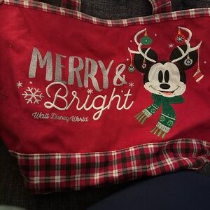Disney World Red Holiday Tote Bag